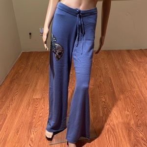 Raw 7  Vintage Blue Cashmere Pants With Gorgeous Graphics  Size M